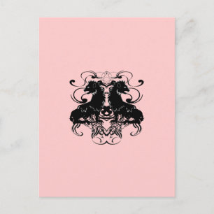 Cartão Postal Design de Leão Vintage Rosa Dogwood Pálido