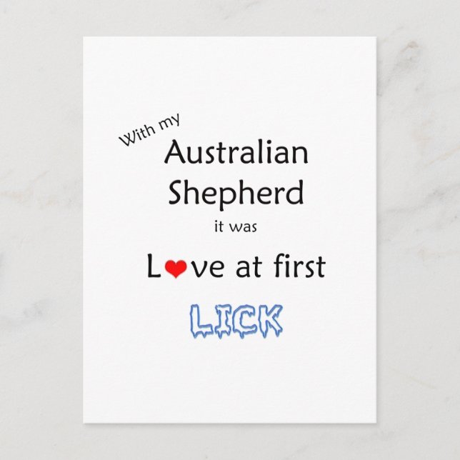 Cartão Postal Design de Língua de Australian Shepherd (Frente)