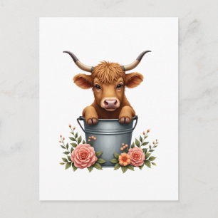 Cartão Postal Design de Mercado de Flores de Vaca das Terras Alt