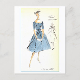 Cartão Postal Design de Moda Vintage para Vestido, Creators Stud