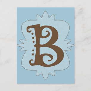 Cartão Postal Design de Monograma - Letra B