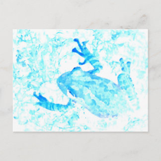 Cartão Postal design de musgo branco-invertido-sapo-azul-inverti