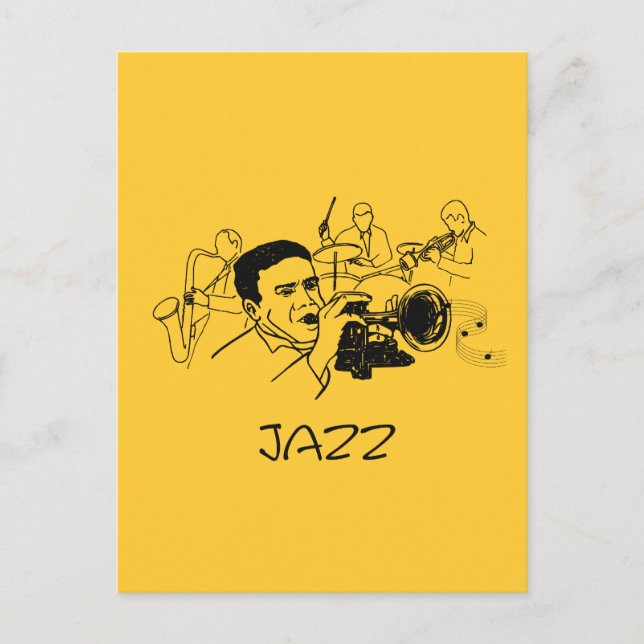 Cartão Postal Design de músico JAZZ (Frente)