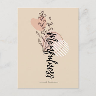 Cartão Postal Design de nome de script floral Boho da Momfulness