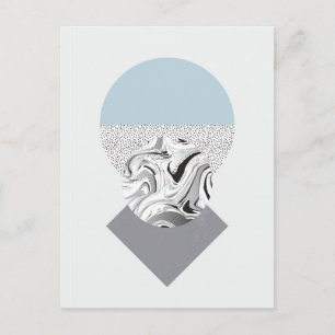 Cartão Postal Design de Ondas e Pontos Minimalistas