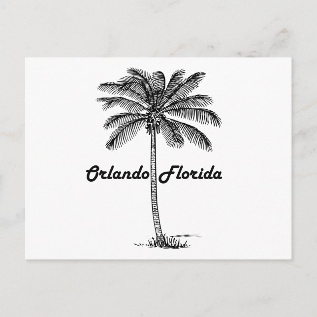 Cartão Postal Design de Orlando e Palm preto e branco (Frente)