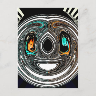 Cartão Postal Design de padrão de cores surpreendente Zebra