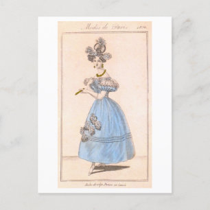 Cartão Postal Design de Paris Moda 1830