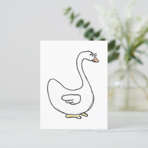 Cartão Postal Design de Pássaro Branco Graceful Swan