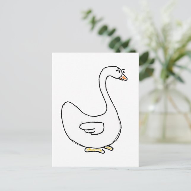 Cartão Postal Design de Pássaro Branco Graceful Swan (Em pé/Frente)