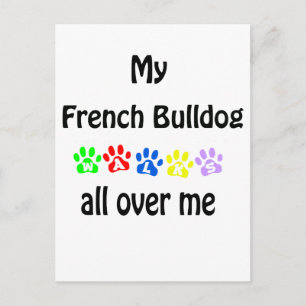 Cartão Postal Design de passeios de Bulldog Francês