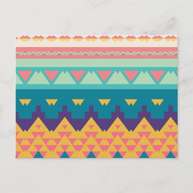 Cartão Postal Design de pastel tribal (Frente)