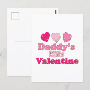 Cartão Postal design de Pequeno Valentim do Papai com corações