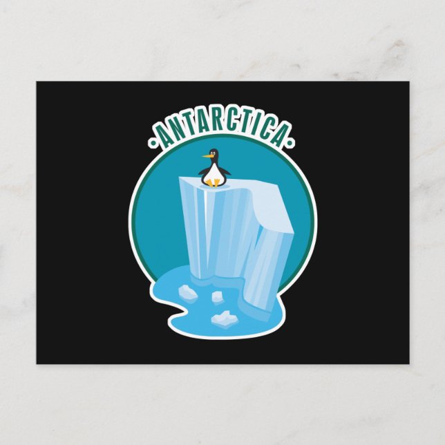 Cartão Postal design de pinguim antártico (Frente)