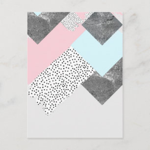 Cartão Postal Design de Pontas Geométricas do Pastel