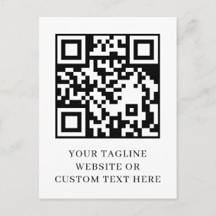 Cartão Postal Design de Postcard Moderno Minimalista com QR e Te