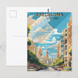 Cartão Postal Design de pôster de viagem Barcelona Espanha Viage