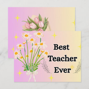 Cartão Postal Design de presente elegante Floral Melhor Professo