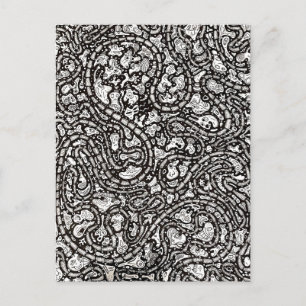 Cartão Postal Design de Rostos Estranhos Desenho Animado Curvo e