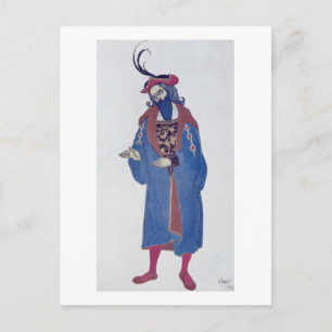 Cartão Postal Design de roupa para barba azul, de beleza adormec