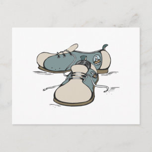 Cartão Postal design de sapatos de boliche retrô