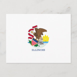 Cartão Postal Design de Sinalizador do Estado de Illinois