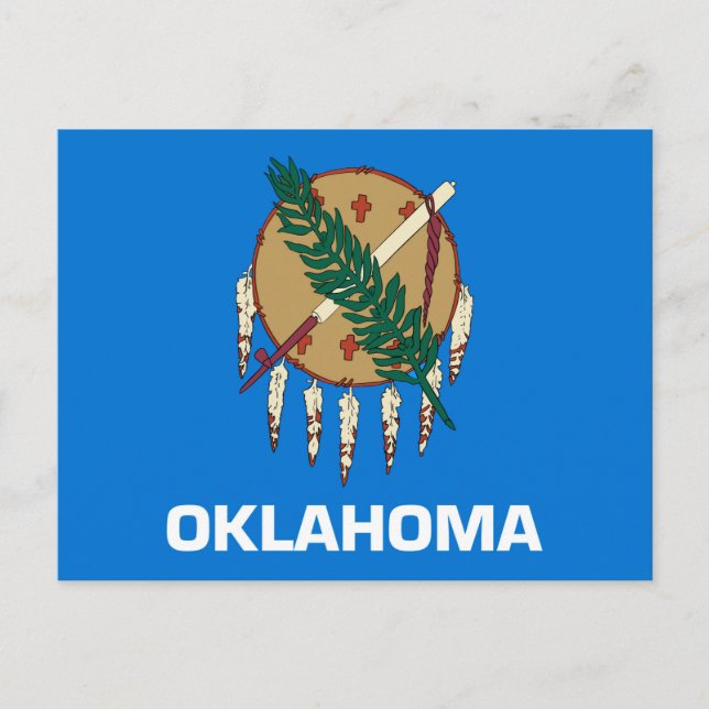 Cartão Postal Design de Sinalizador do Estado de Oklahoma (Frente)