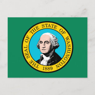 Cartão Postal Design de Sinalizador do Estado de Washington