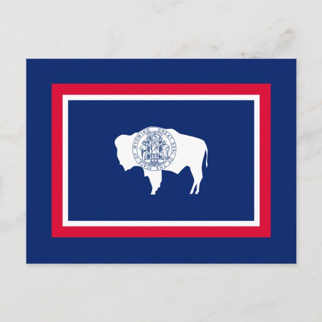 Cartão Postal Design de Sinalizador do Estado de Wyoming (Frente)