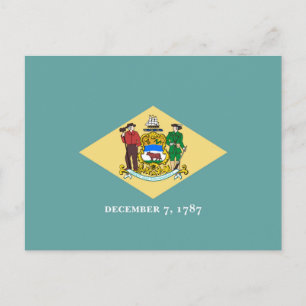 Cartão Postal Design de Sinalizador do Estado Delaware