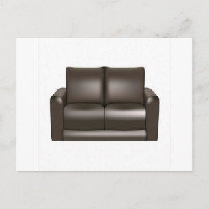 Cartão Postal Design de sofá de couro castanho