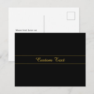 Cartão Postal Design de texto simples personalizável dourado e p
