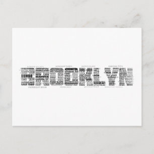 Cartão Postal Design de Tipografia do Brooklyn NY