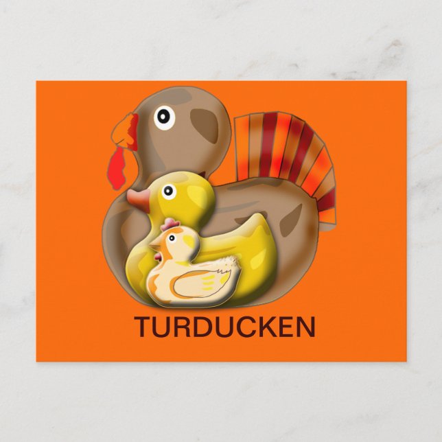 Cartão Postal Design de Turducken Personalizável (Frente)