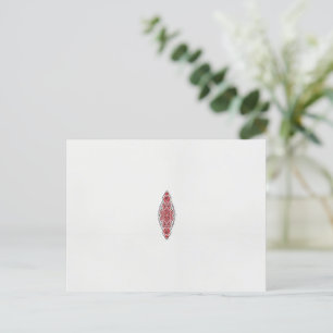 Cartão Postal design de um padrão vermelho e branco