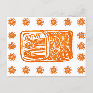 Cartão Postal Design de Verão Italiano em Linoleogravura - Sardi