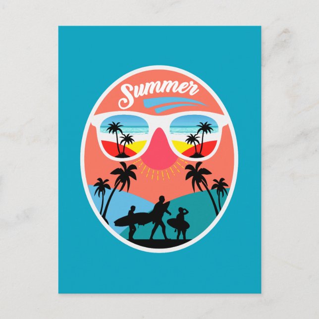 Cartão Postal Design de Verão Vintage-68265 (Frente)