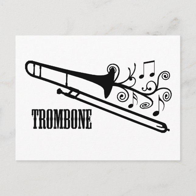 Cartão Postal Design de vetor de trombone (Frente)