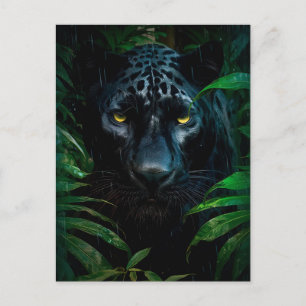Cartão Postal Design de Vida Selvagem da Selva da Pantera Negra