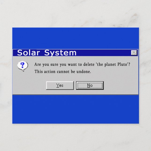 Cartão Postal Design degradado engraçado de Pluto (Frente)