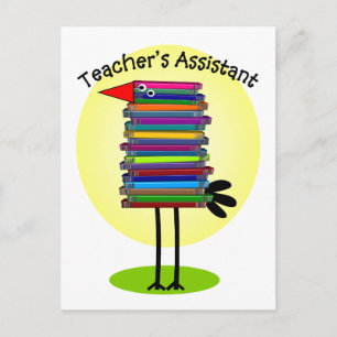 Cartão Postal Design do Assistente de Professores "Pássaro do L