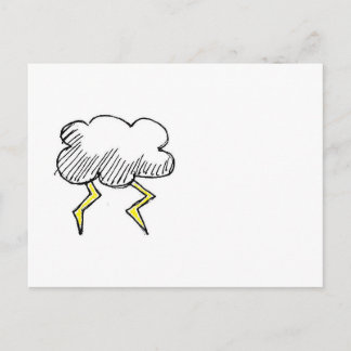 Cartão Postal Design do Cartoon Storm Cloud Rainy Day