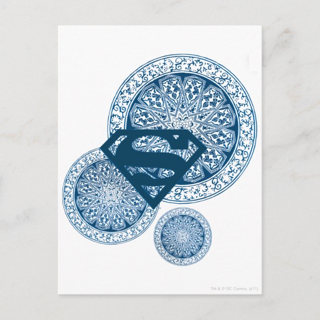 Cartão Postal Design do Círculo Azul da Supergirl (Frente)
