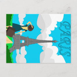 Cartão Postal Design do estilo retrô de Paris