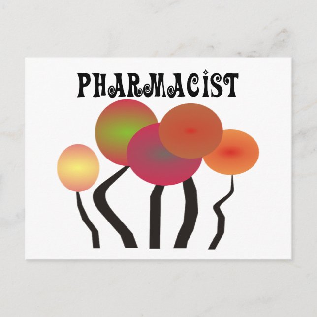 Cartão Postal Design do Farmacêutico Presente (Frente)