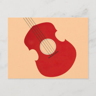 Cartão Postal Design do Instrumento Musical Vermelho Gráfico de