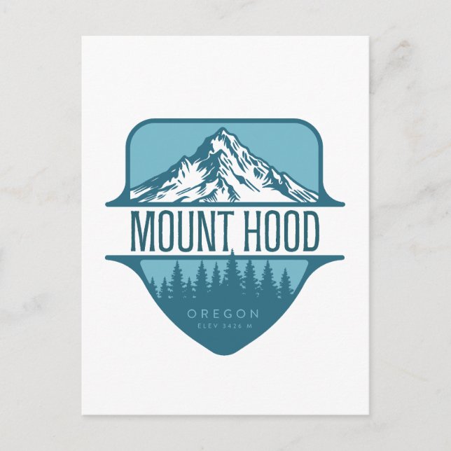 Cartão Postal Design do Monte Hood Oregon Mountain (Frente)