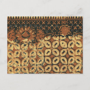 Cartão Postal Design do padrão de arte do café Bean Batik