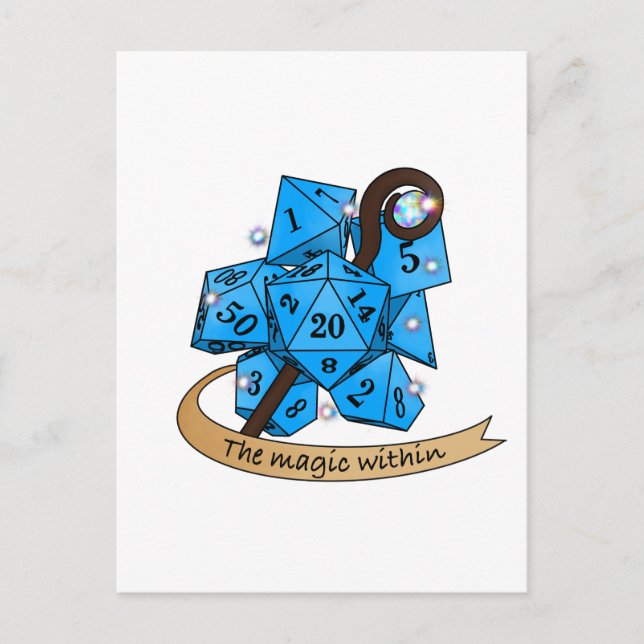 Cartão Postal Design do Sorcerer Dice (Frente)