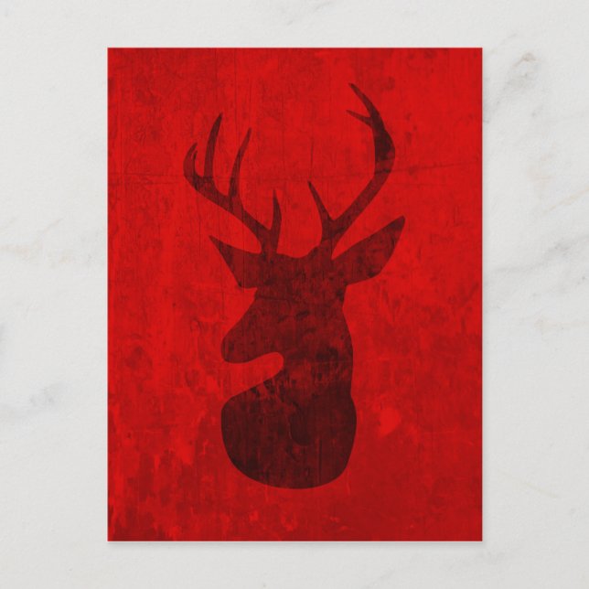 Cartão Postal Design do Veado Vermelho (Frente)